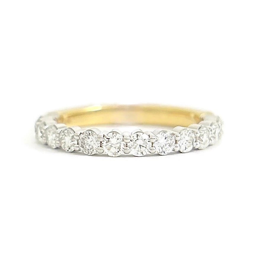 Two-Tone Round Diamond Wedding Band Anniversary Ring 14K Yellow Gold .83 CTW: Title: Two-Tone Round Diamond Wedding Band Anniversary Ring 14K Yellow Gold .83 CTW Description: Two-Tone Round Diamond Wedding Band Anniversary Ring 14K Yellow Gold .83 CTW This is a lovely ring that