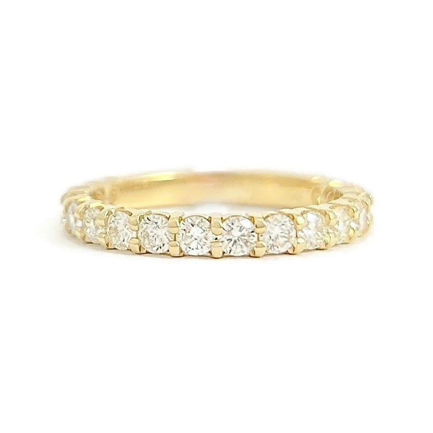 Round Diamond Wedding Band Anniversary Ring 14K Yellow Gold, .95 CTW: Title: Round Diamond Wedding Band Anniversary Ring 14K Yellow Gold, .95 CTW Description: Round Diamond Wedding Band Anniversary Ring 14K Yellow Gold, .95 CTW This is a lovely ring that can be worn as