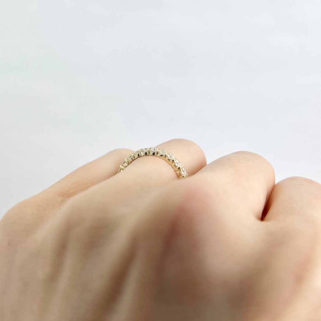 Round Diamond Wedding Band Anniversary Ring 14K Yellow Gold, .95 CTW - 5