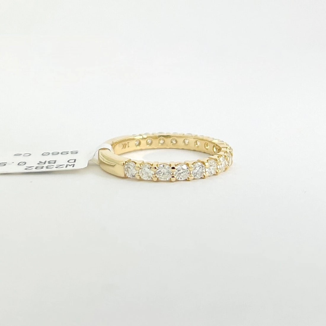 Round Diamond Wedding Band Anniversary Ring 14K Yellow Gold, .95 CTW - 6