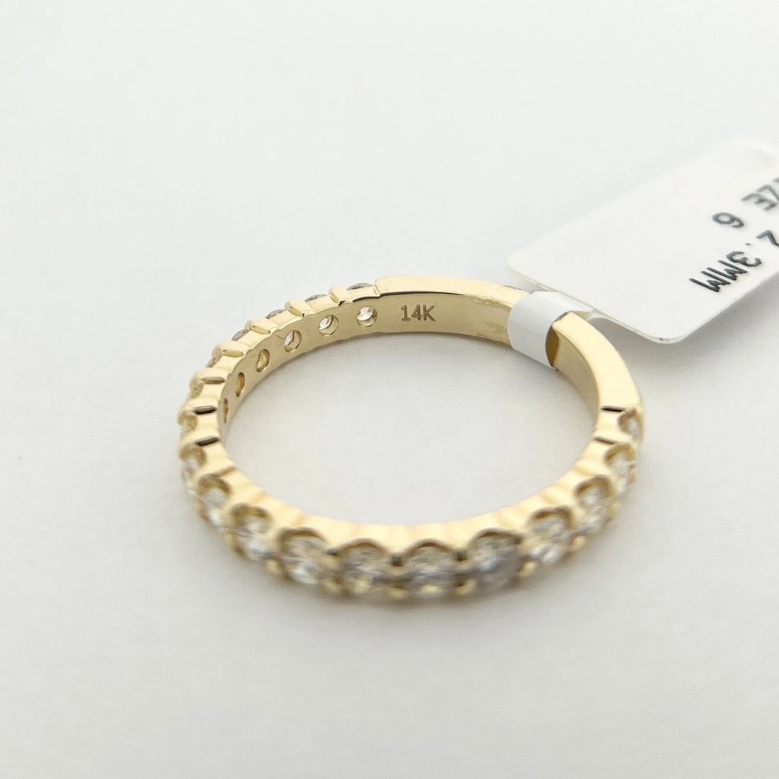 Round Diamond Wedding Band Anniversary Ring 14K Yellow Gold, .95 CTW - 8