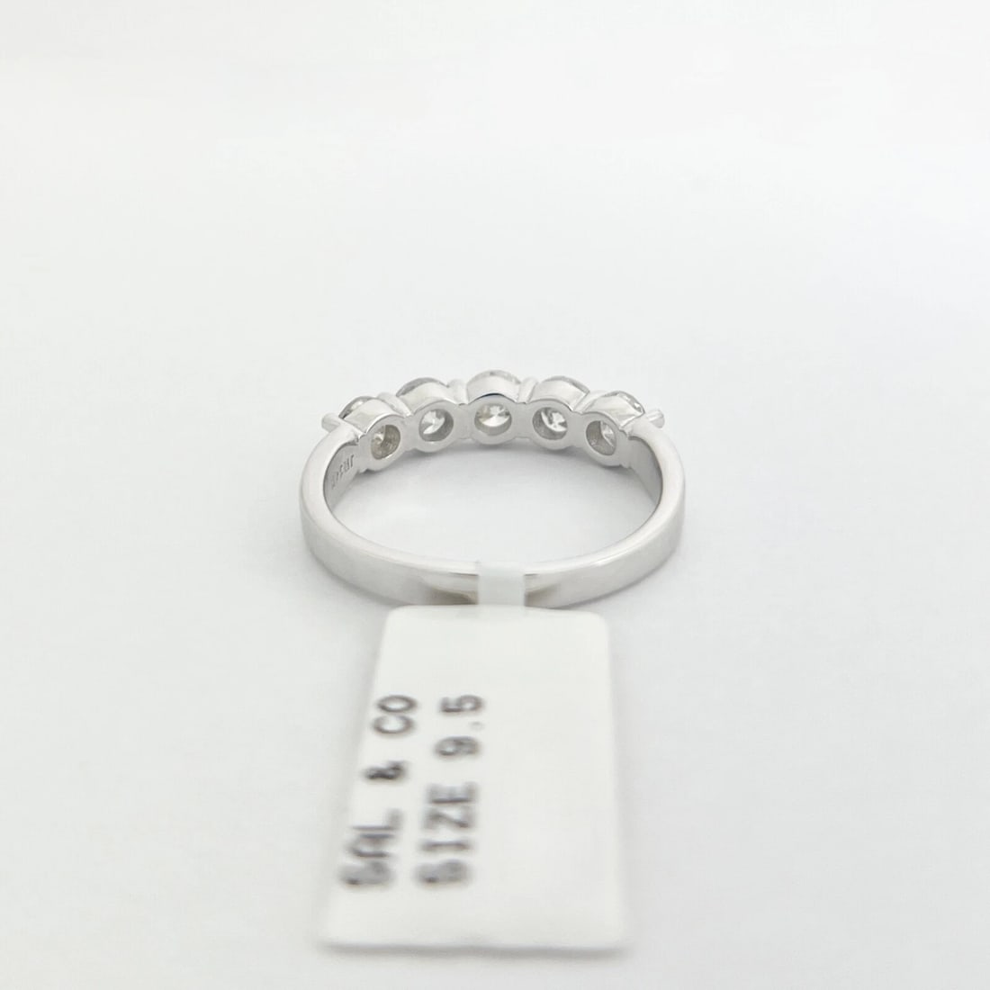5-Stone Round Diamond Wedding Band Anniversary Ring 14K White Gold, 2.05 CTW - 10