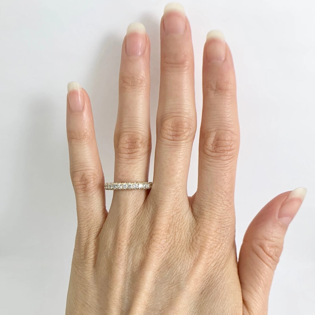 3-Sided Milgrain Diamond Ring Wedding Band 14K Yellow Gold 1.03 CTW, Size 7 - 2