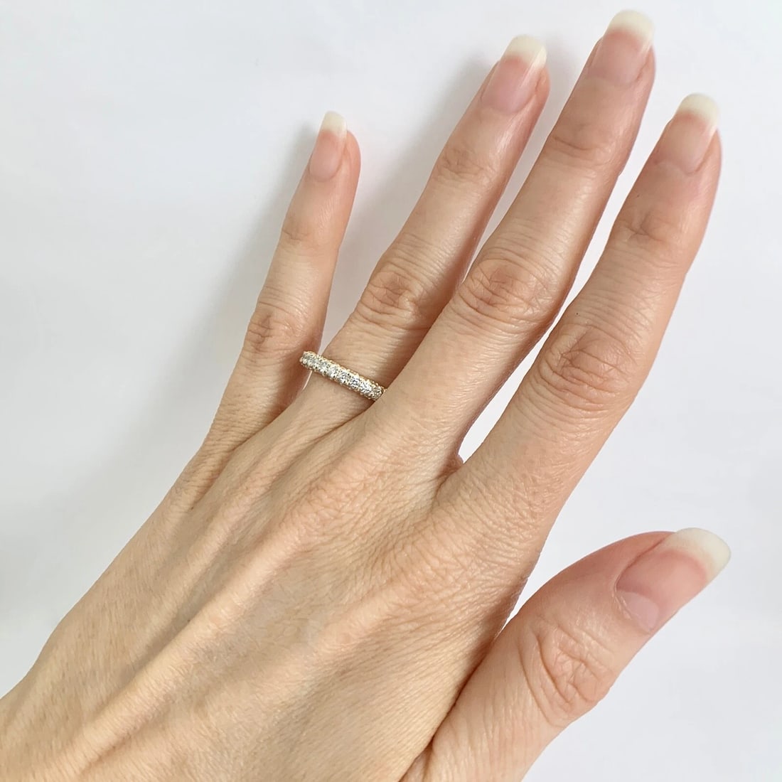 3-Sided Milgrain Diamond Ring Wedding Band 14K Yellow Gold 1.03 CTW, Size 7 - 5
