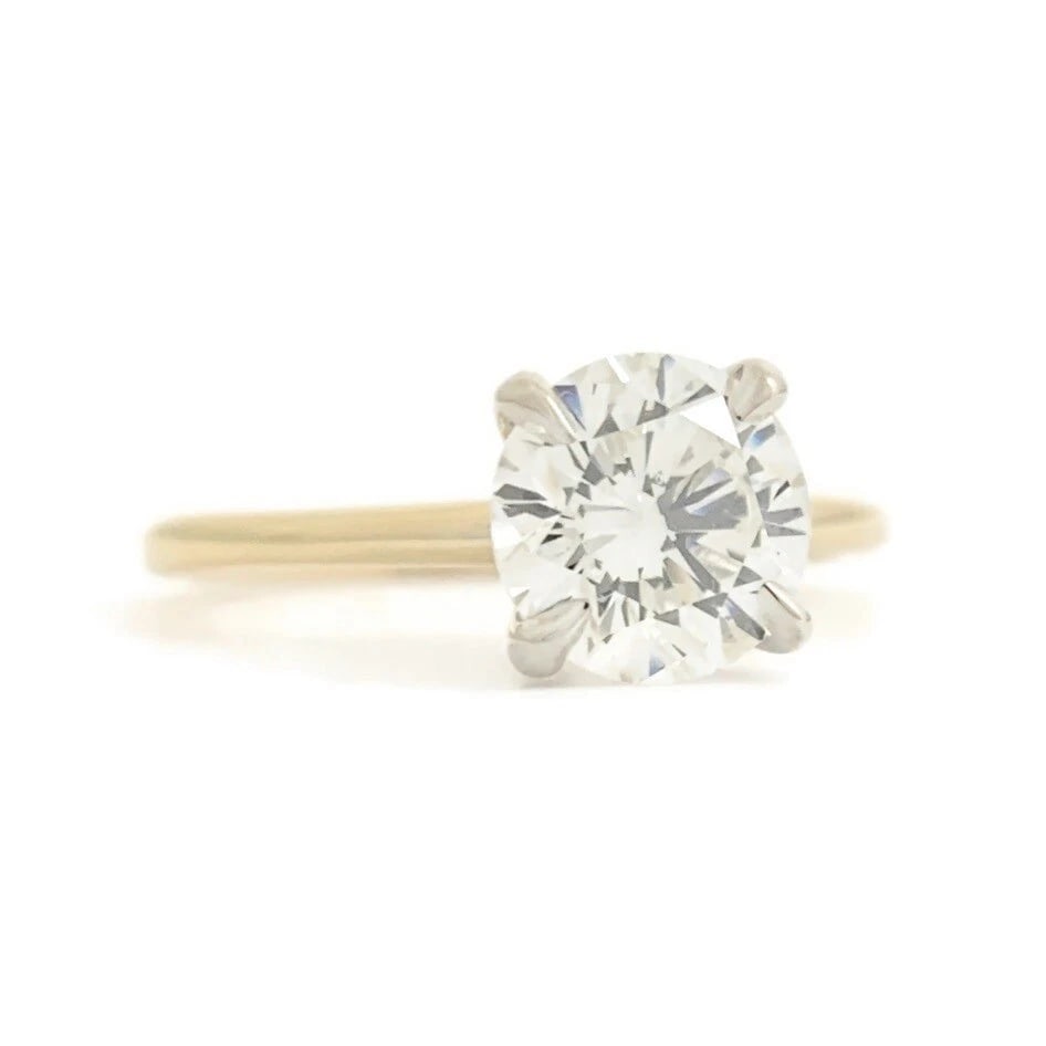 GIA Round Solitaire Diamond Thin Band Engagement Ring 14K Yellow Gold, 1.03 CTW: Title: GIA Round Solitaire Diamond Thin Band Engagement Ring 14K Yellow Gold, 1.03 CTW Description: GIA Round Solitaire Diamond Thin Band Engagement Ring 14K Yellow Gold, 1.03 CTW This is a gorgeous