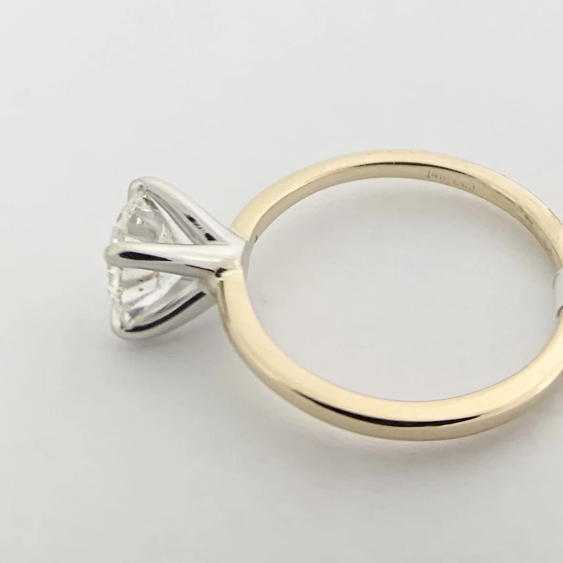 GIA Round Solitaire Diamond Thin Band Engagement Ring 14K Yellow Gold, 1.03 CTW - 9