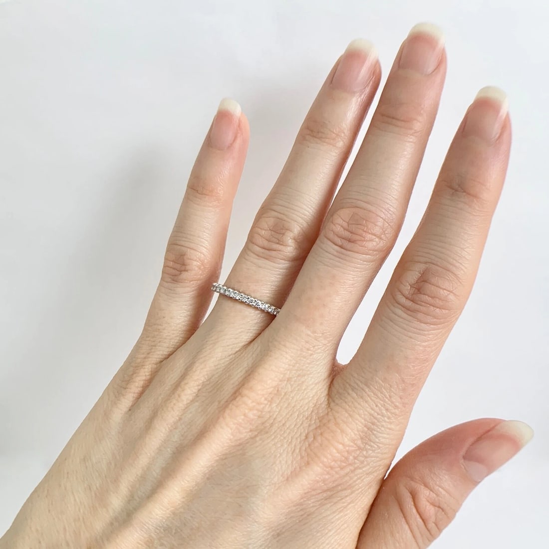 Round Diamond Wedding Band Ring 14K White Gold, .35 CTW - 4