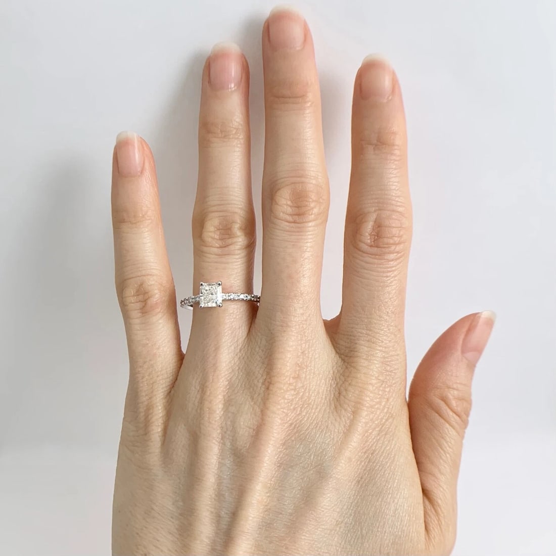 GIA Certified Radiant Solitaire Diamond Engagement Ring 14K White Gold 1.20 CTW - 4