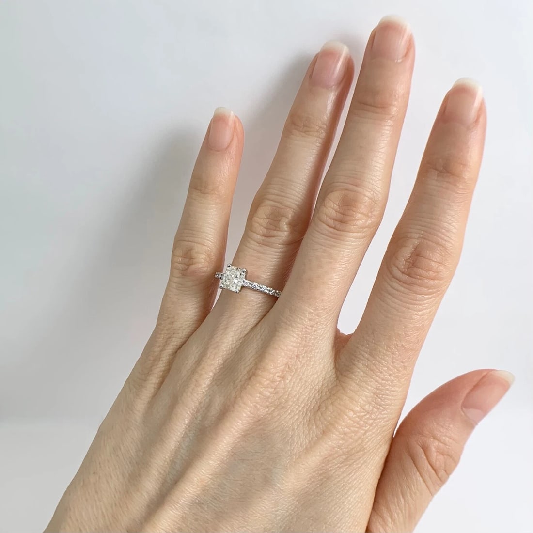 GIA Certified Radiant Solitaire Diamond Engagement Ring 14K White Gold 1.20 CTW - 5