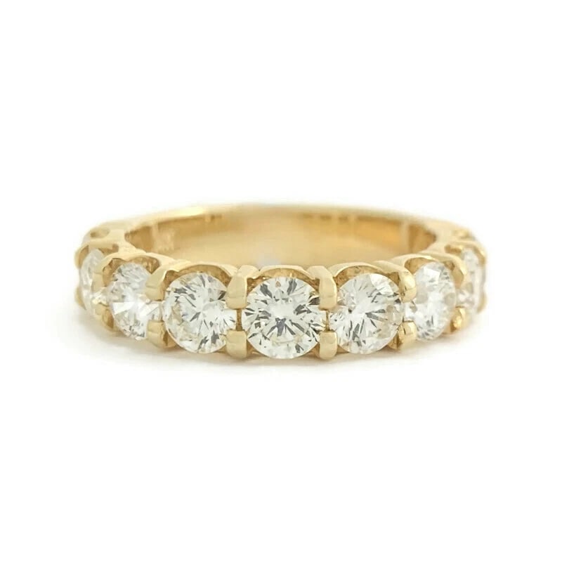 9-Stone Round Diamond Wedding Band Ring 14K Yellow Gold 1.98 CTW, 4.2 mm: Title: 9-Stone Round Diamond Wedding Band Ring 14K Yellow Gold 1.98 CTW, 4.2 mm Description: 9-Stone Round Diamond Wedding Band Ring 14K Yellow Gold 1.98 CTW, 4.2 mm This is a beautiful diamond weddin