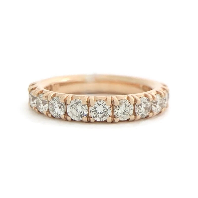 Round Diamond Wedding Band Ring 14K Pink Rose Gold 1.05 CTW, 3.5 mm (1 of 9)