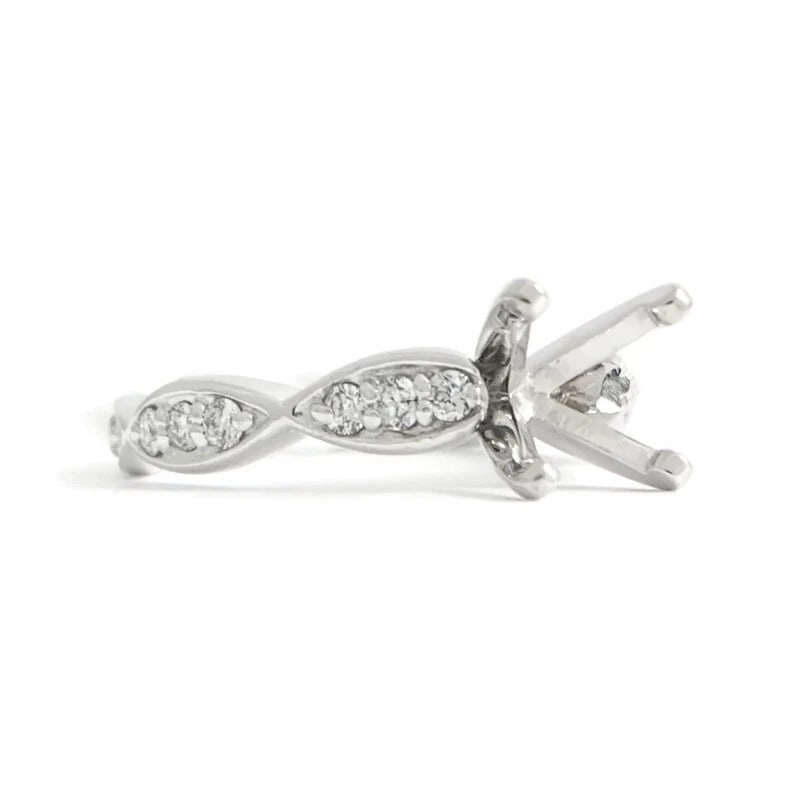 Scalloped Diamond Engagement Ring Setting Mounting 14K White Gold, .18 CTW: Title: Scalloped Diamond Engagement Ring Setting Mounting 14K White Gold, .18 CTW Description: Scalloped Diamond Engagement Ring Setting Mounting 14K White Gold, .18 CTW This is a gorgeous diamond eng