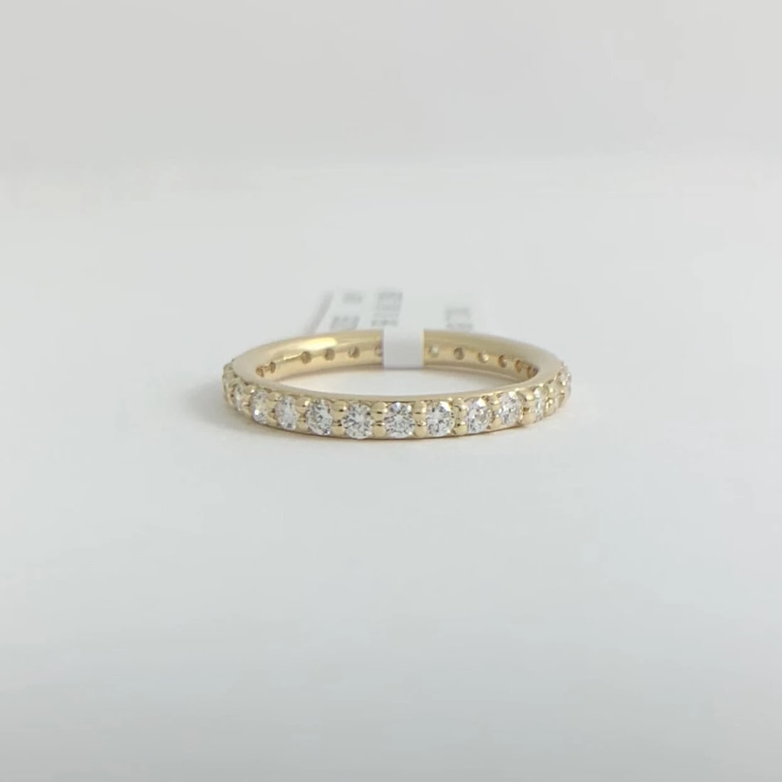 Diamond Eternity Wedding Band Ring 14K Yellow Gold, Size 4.25, 2.1 mm, .60 CTW - 6