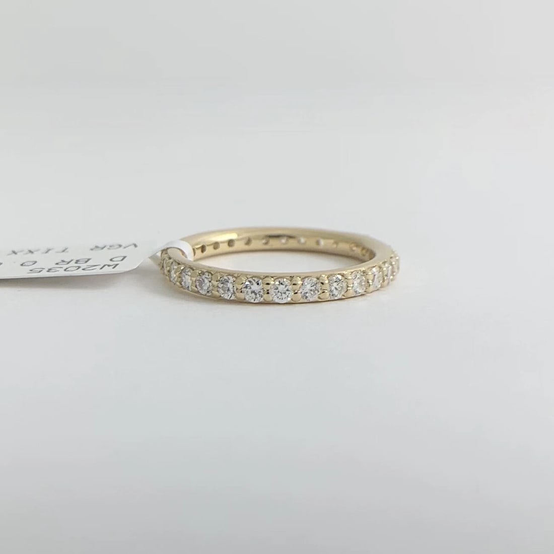 Diamond Eternity Wedding Band Ring 14K Yellow Gold, Size 4.25, 2.1 mm, .60 CTW - 7