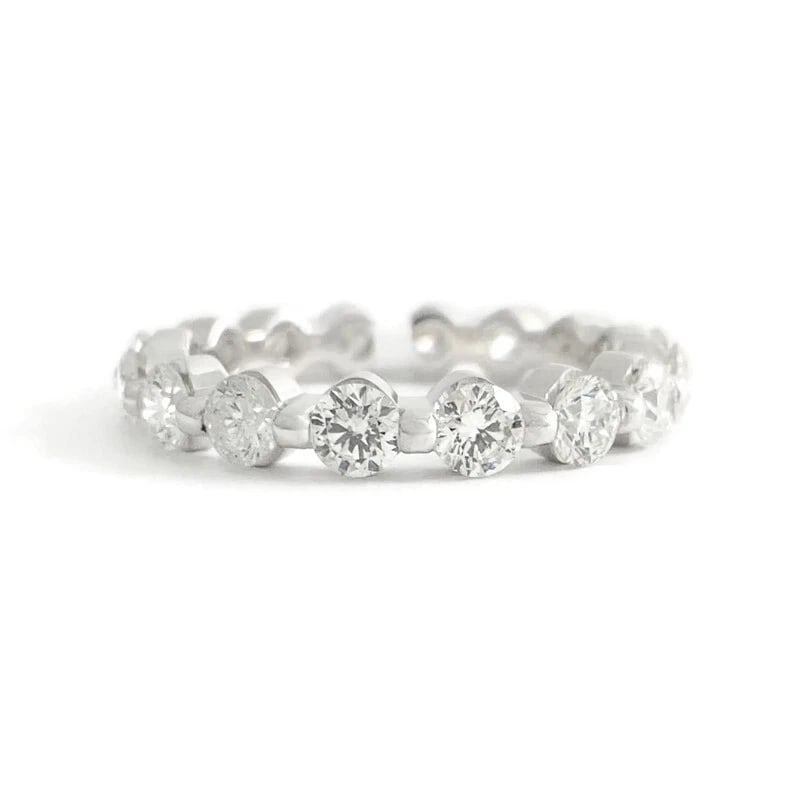 Round Diamond Bead Set Eternity Ring Wedding Band 14K White Gold, Size 6.25: Title: Round Diamond Bead Set Eternity Ring Wedding Band 14K White Gold, Size 6.25 Description: Round Diamond Bead Set Eternity Ring Wedding Band 14K White Gold, Size 6.25 This is a beautiful wedding
