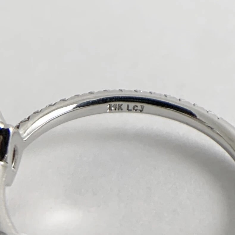 GIA Marquise Halo Diamond Engagement Ring 14K White Gold .77 CTW - 11