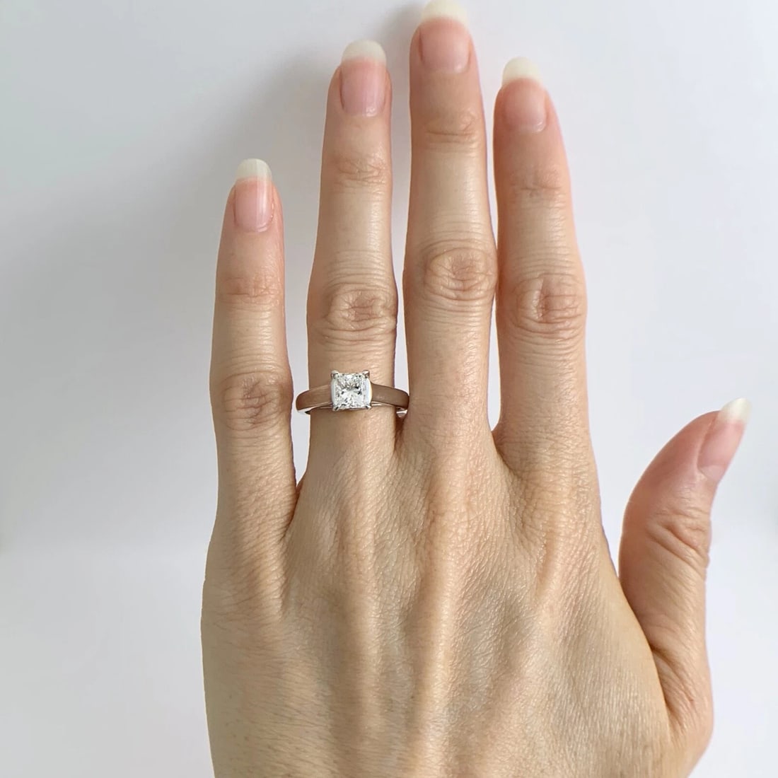 GIA Lucida Princess Solitaire Diamond Engagement Ring 14K White Gold 1.07 CT - 2