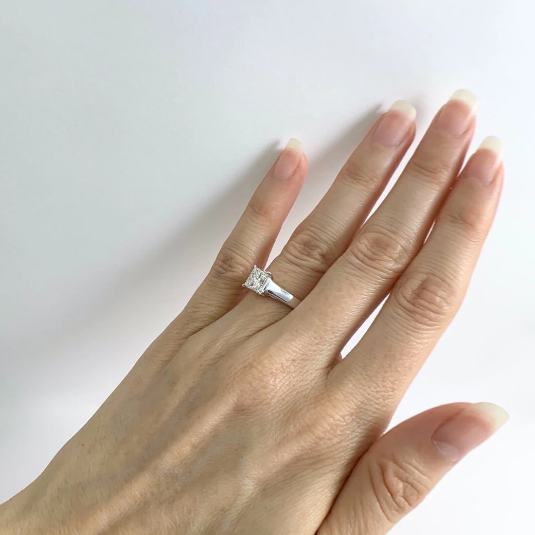 GIA Lucida Princess Solitaire Diamond Engagement Ring 14K White Gold 1.07 CT - 4