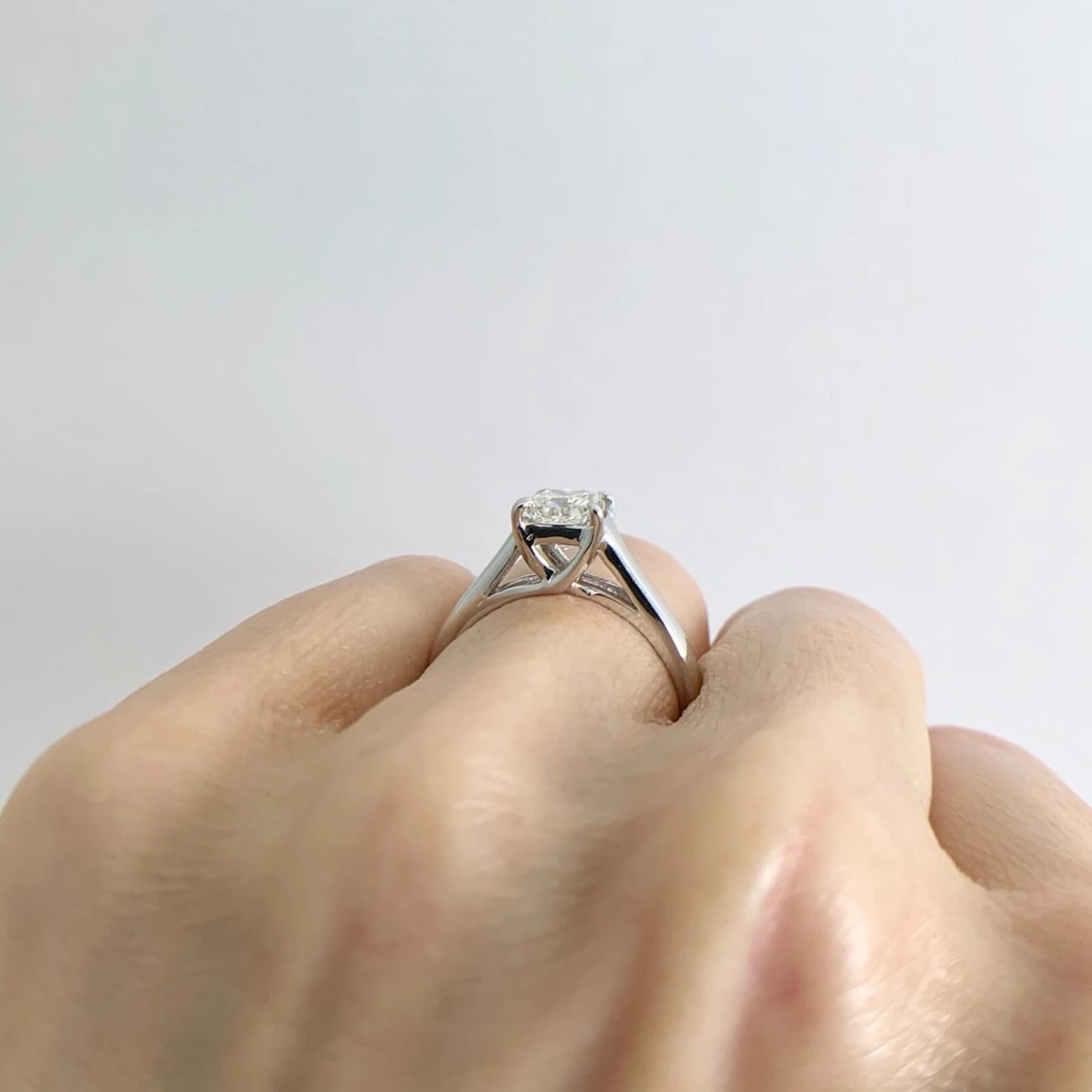 GIA Lucida Princess Solitaire Diamond Engagement Ring 14K White Gold 1.07 CT - 5