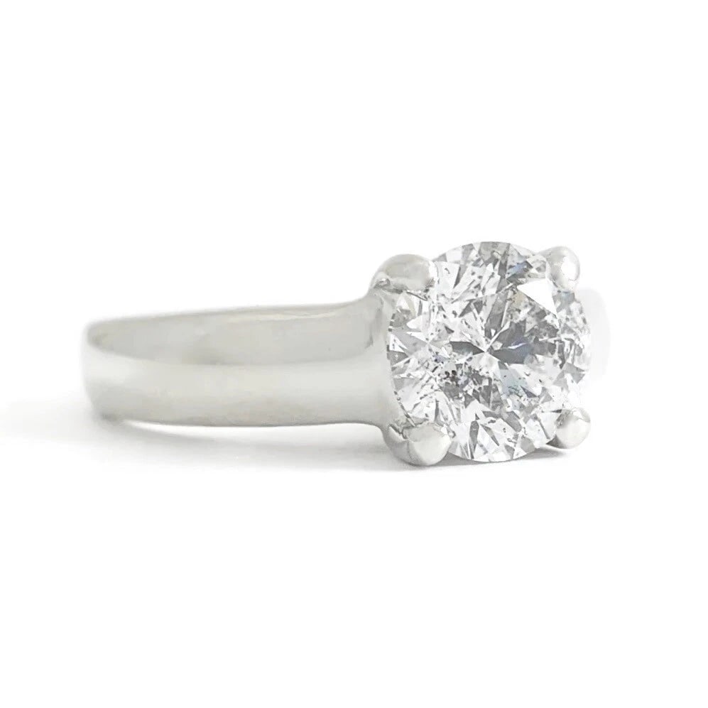 Round Lucida Solitaire Diamond Engagement Ring Platinum 1.51 CT: Title: Round Lucida Solitaire Diamond Engagement Ring Platinum 1.51 CT Description: Round Lucida Solitaire Diamond Engagement Ring Platinum 1.51 CT This is a gorgeous diamond engagement ring! Please l