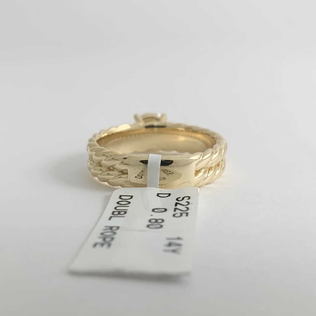 Round Diamond Double Rope Solitaire Engagement Ring 14K Yellow Gold .80 CT - 10