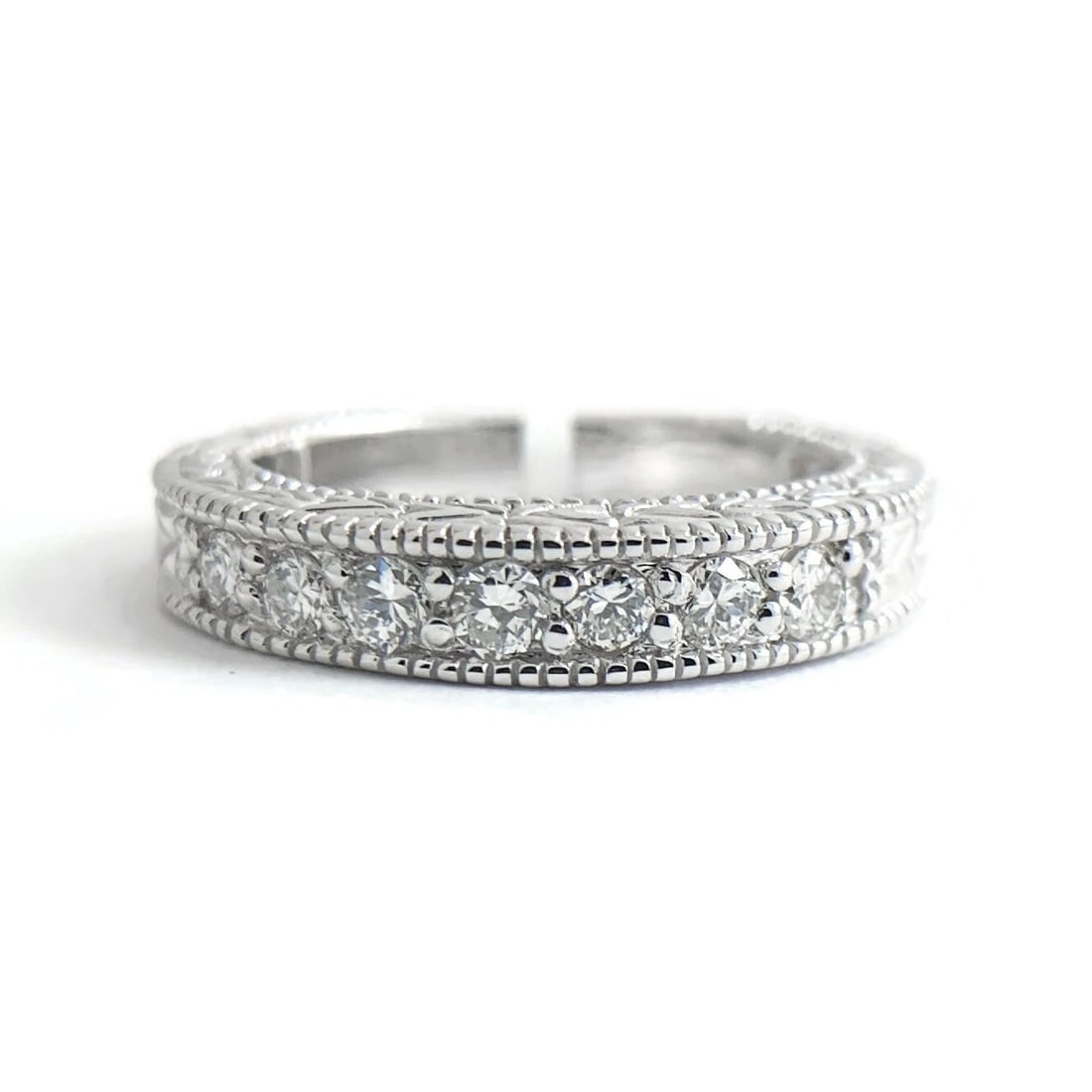 7-Stone Diamond Milgrain Wedding Band Ring 14K White Gold, .35 CTW, 7.06 Gram: Title: 7-Stone Diamond Milgrain Wedding Band Ring 14K White Gold, .35 CTW, 7.06 Gram Description: 7-Stone Diamond Milgrain Wedding Band Ring 14K White Gold, .35 CTW, 7.06 Gram This is a beautiful