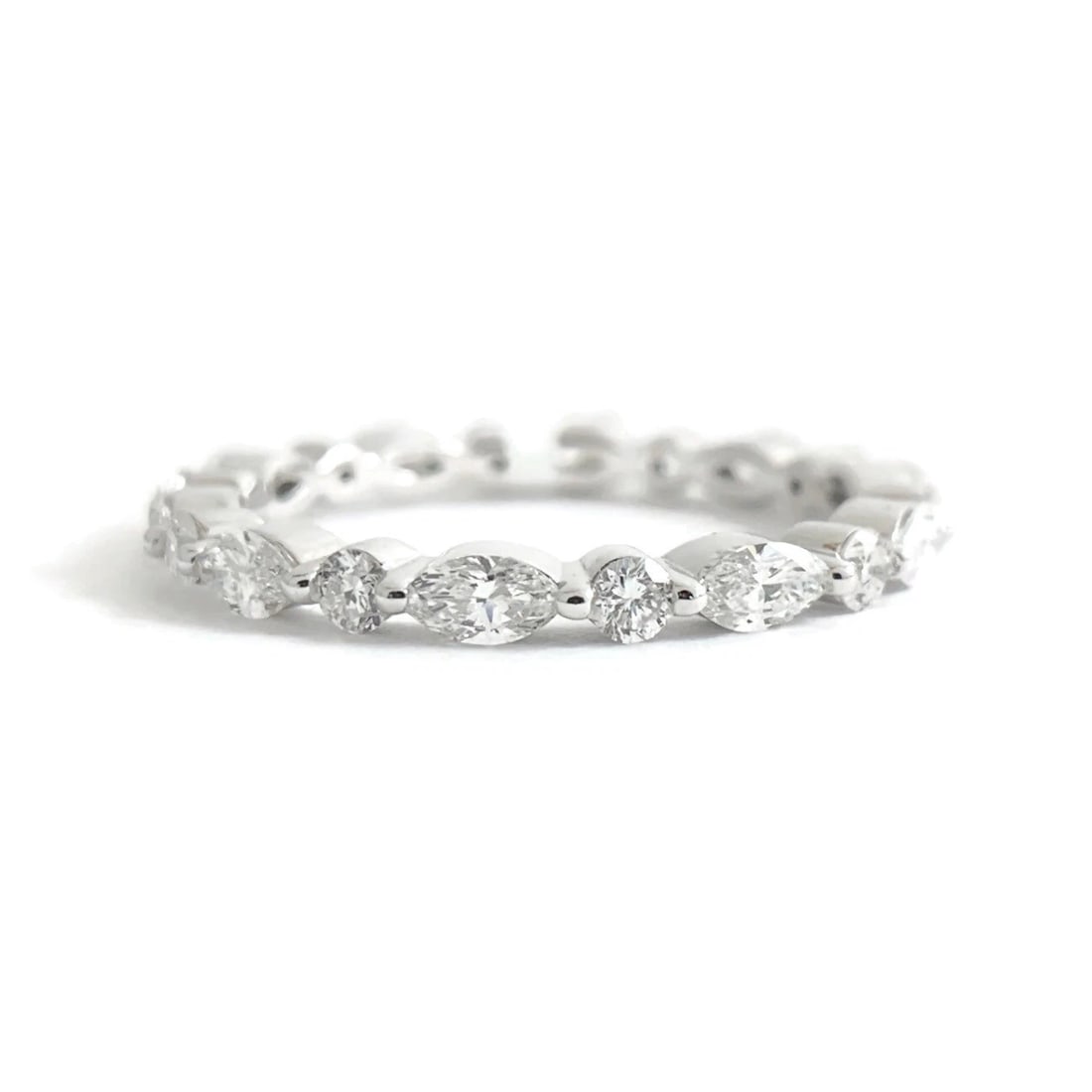 Marquise Round Diamond Eternity Wedding Band Ring 14K White Gold, 1.06 CTW: Title: Marquise Round Diamond Eternity Wedding Band Ring 14K White Gold, 1.06 CTW Description: Marquise Round Diamond Eternity Wedding Band Ring 14K White Gold, 1.06 CTW This is a beautiful wedding ba