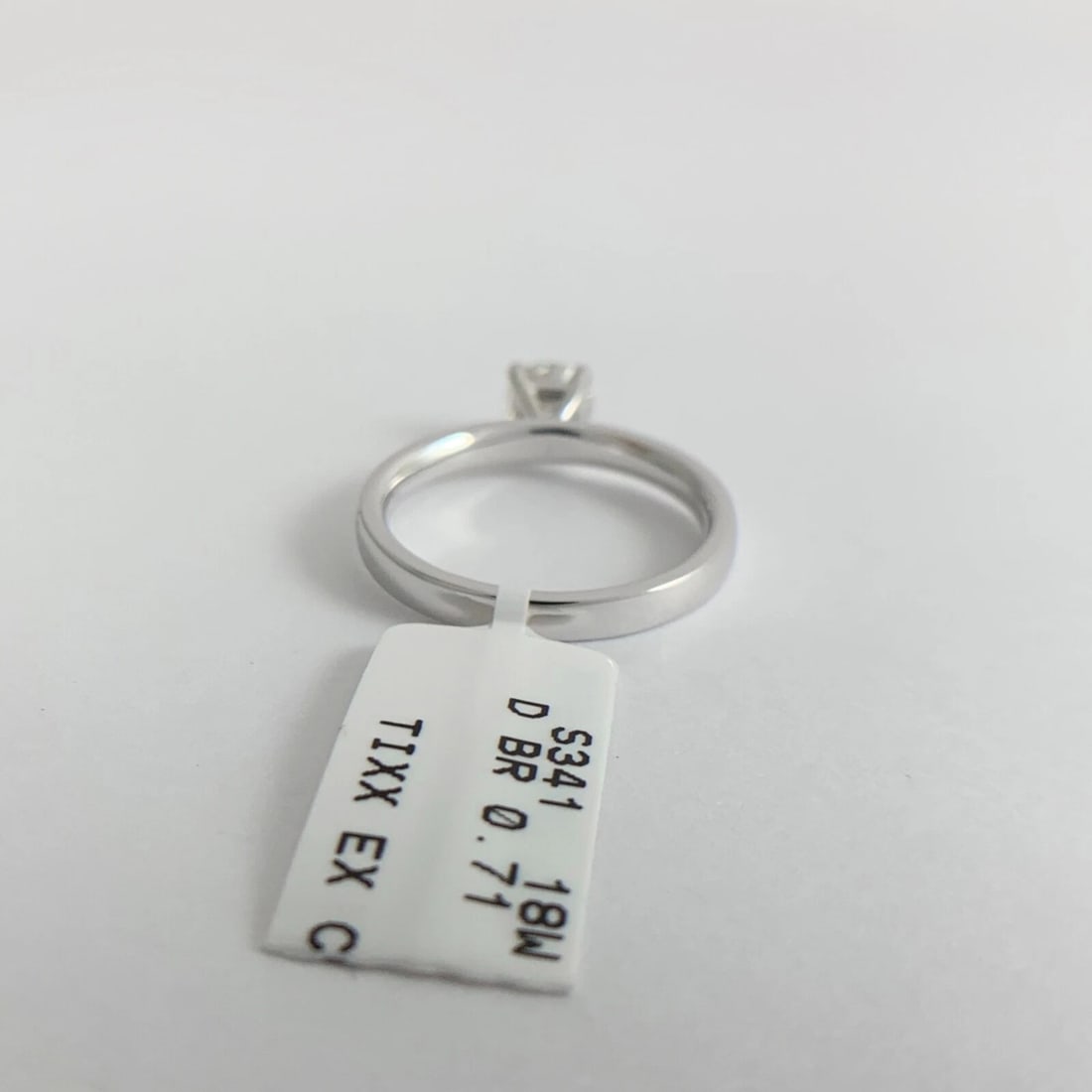 Round Solitaire Diamond Engagement Ring 18K White Gold, .71 CT, 4.15 Grams - 10