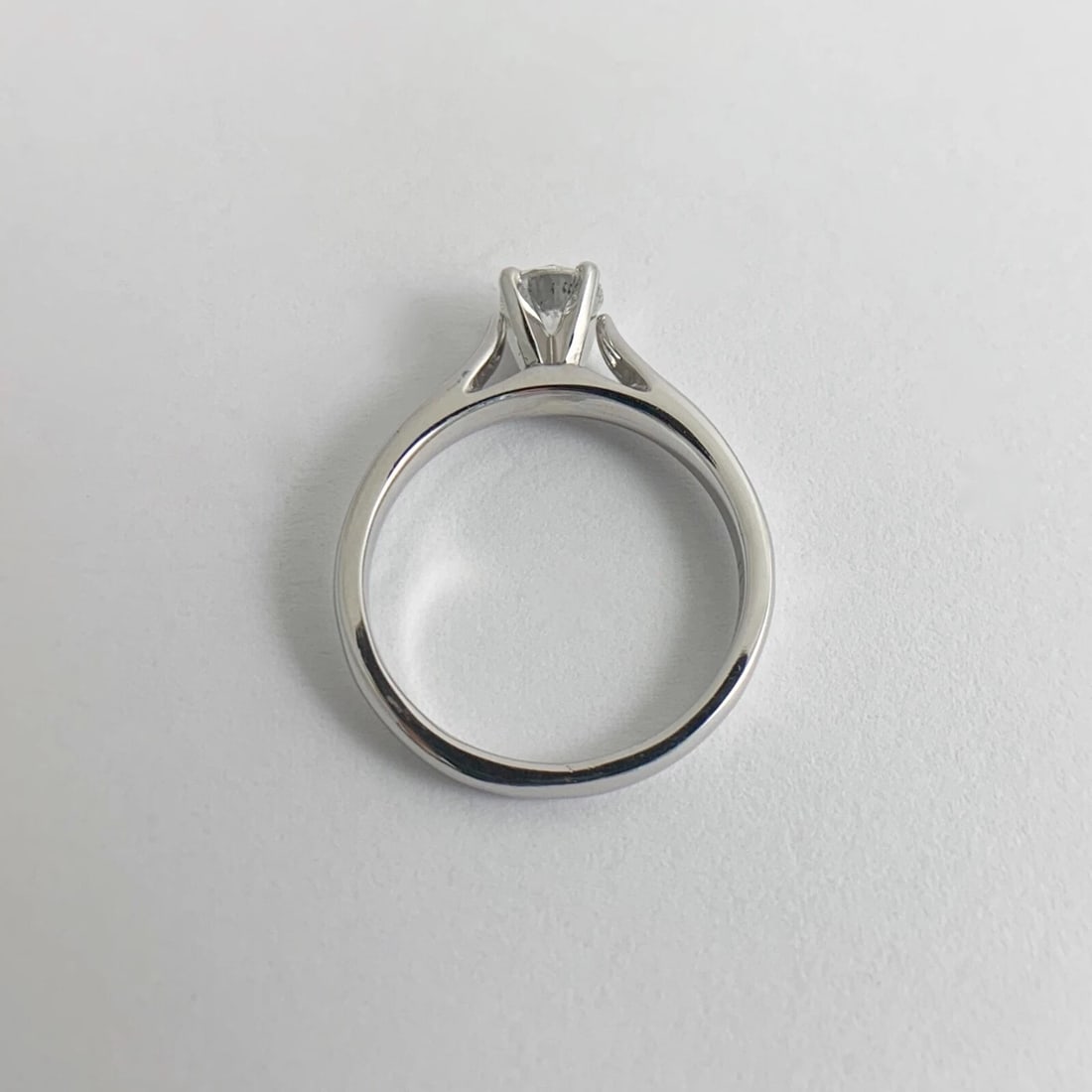Round Solitaire Diamond Platinum Cathedral Engagement Ring, .70 CT, 5.90 Grams - 10