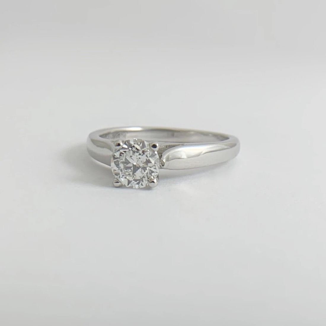 Round Solitaire Diamond Platinum Cathedral Engagement Ring, .70 CT, 5.90 Grams - 11