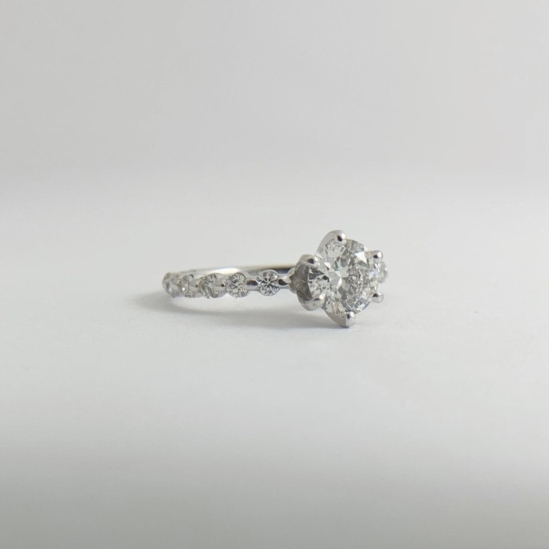 Round 6-Prong Diamond Engagement Ring 14K White Gold, 1.20 CTW, 2.16 Grams - 7