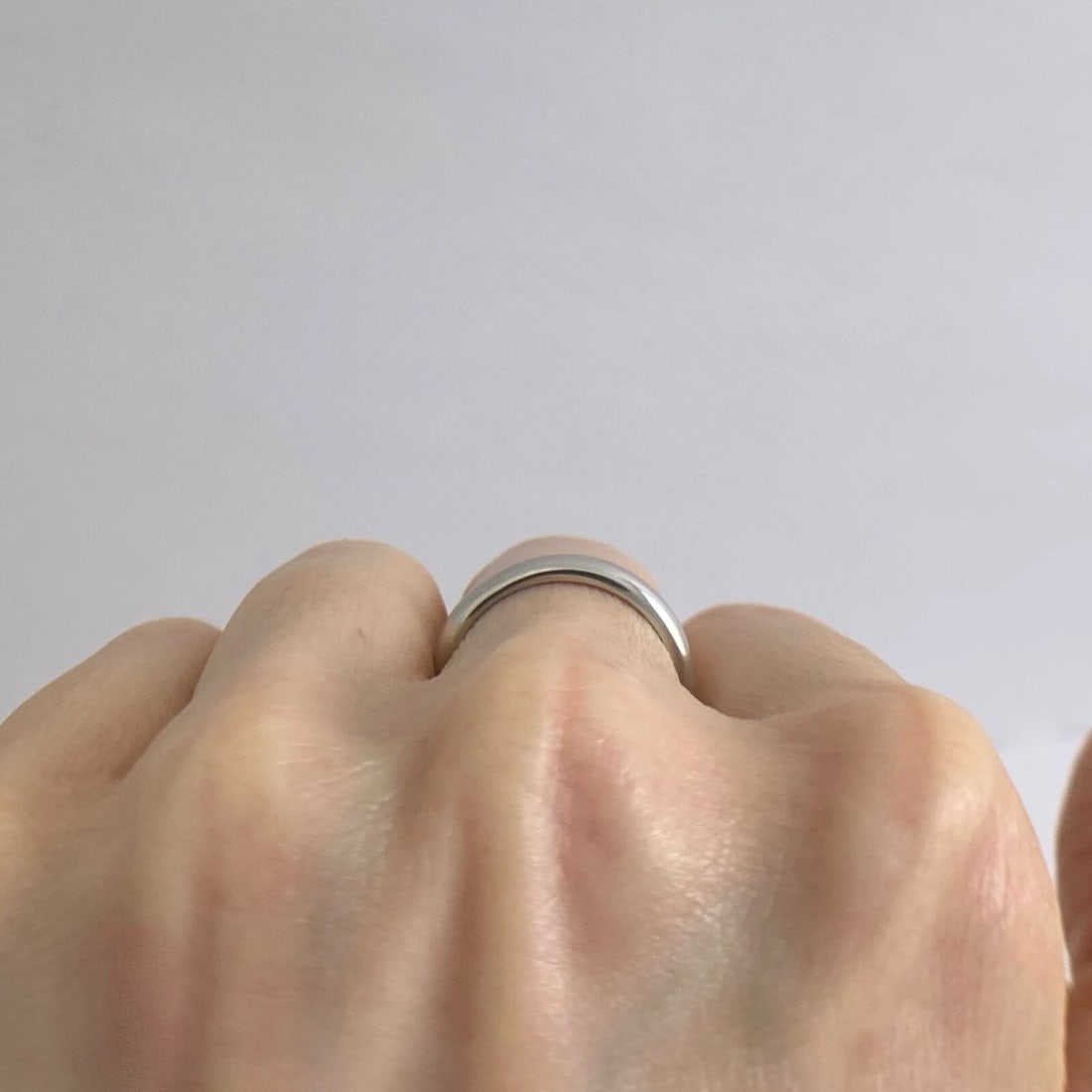 Plain Rounded Platinum Wedding Band Ring, Size 5.5, 3.1 mm, 5.26 Grams - 5