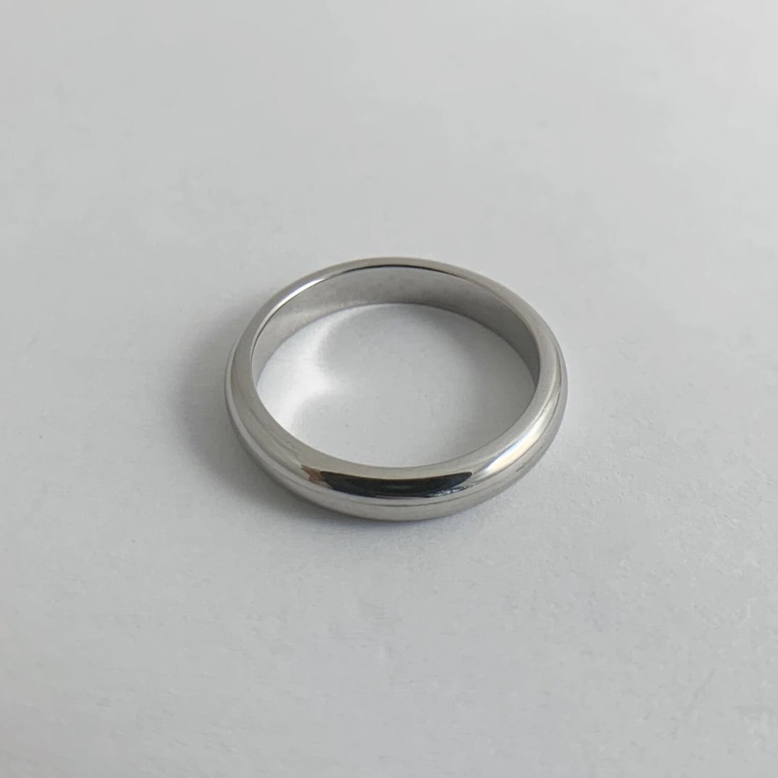 Plain Rounded Platinum Wedding Band Ring, Size 5.5, 3.1 mm, 5.26 Grams - 8