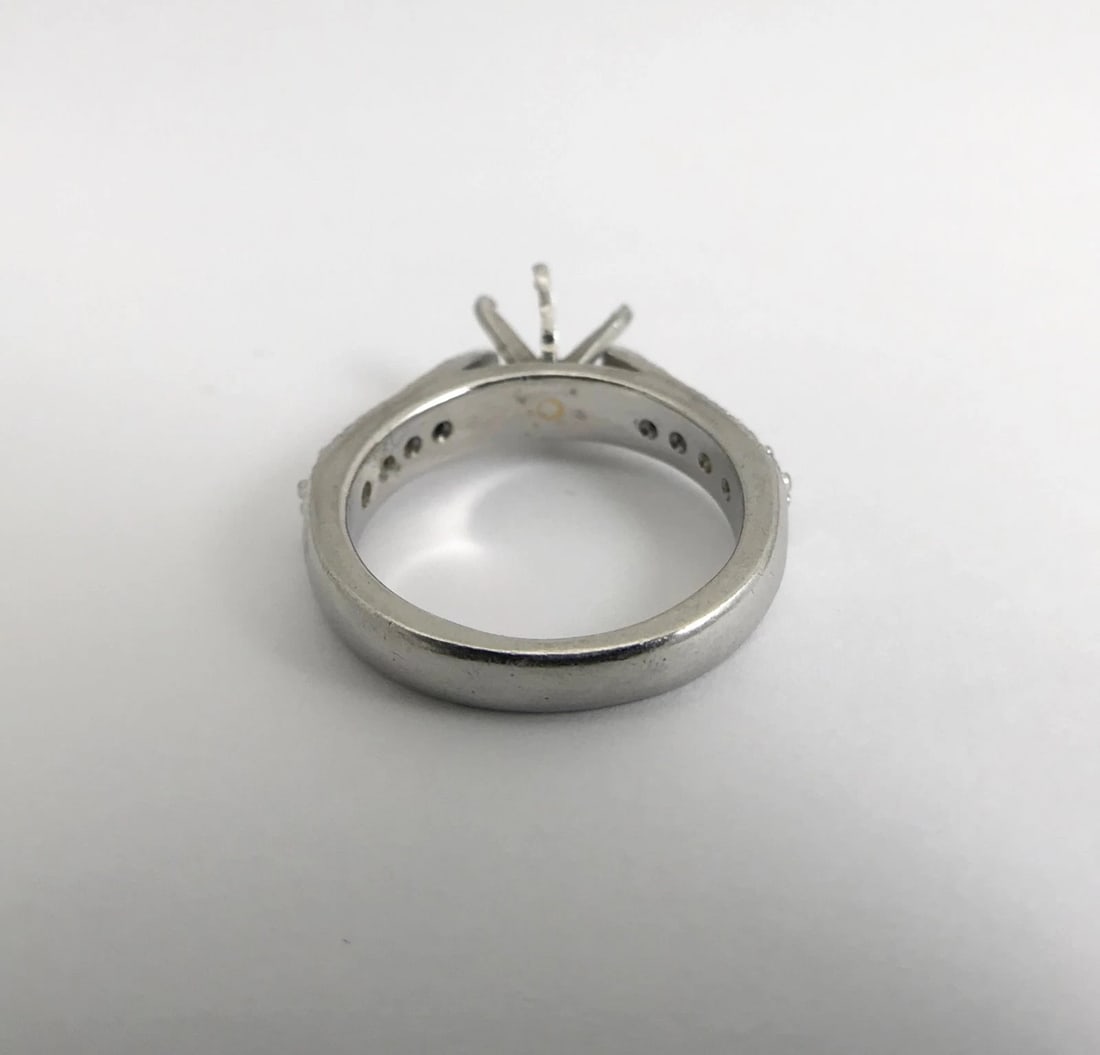 6-Prong Round Milgrain Diamond Platinum Engagement Ring Setting Mounting .15 CTW - 10
