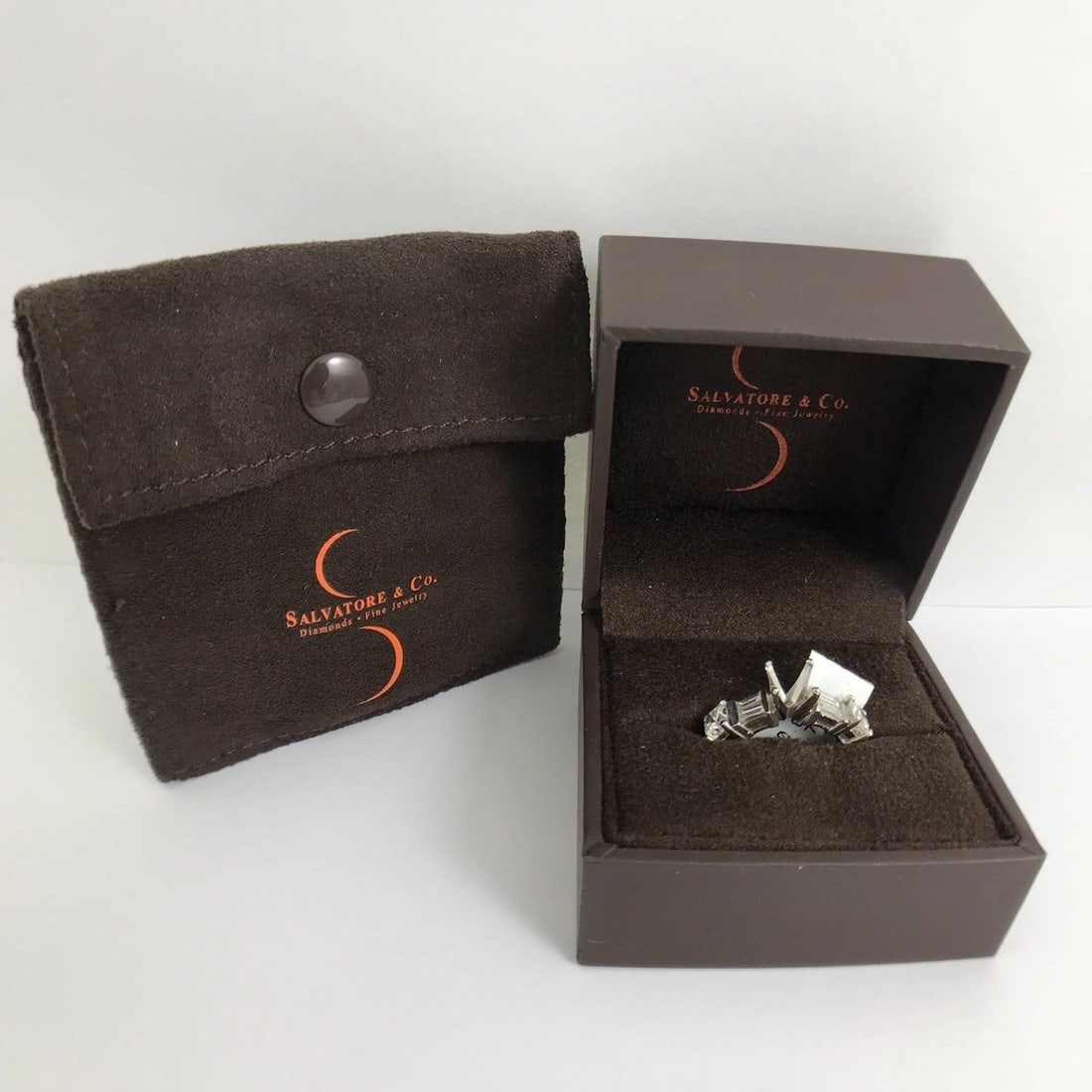 Baguette Round Diamond Engagement Ring Setting Mounting 14K White Gold, 1.57 CTW - 10