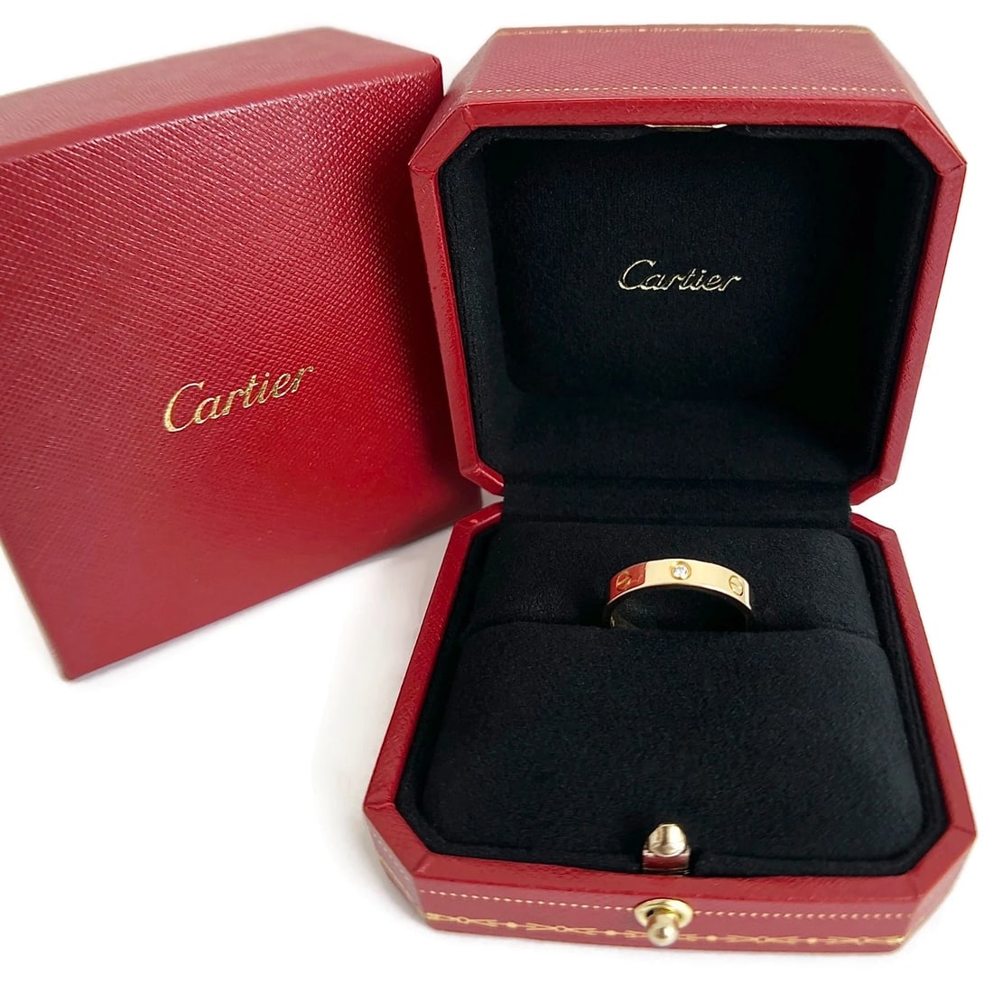 Cartier Single Diamond Love Ring 18K Yellow Gold, Size 57 (US 8), 5.12 Grams (1 of 9)