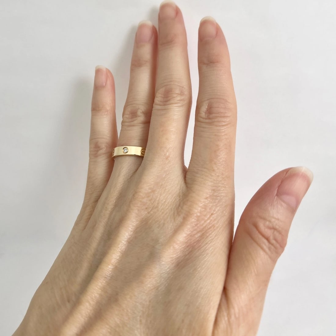 Cartier Single Diamond Love Ring 18K Yellow Gold, Size 57 (US 8), 5.12 Grams - 6