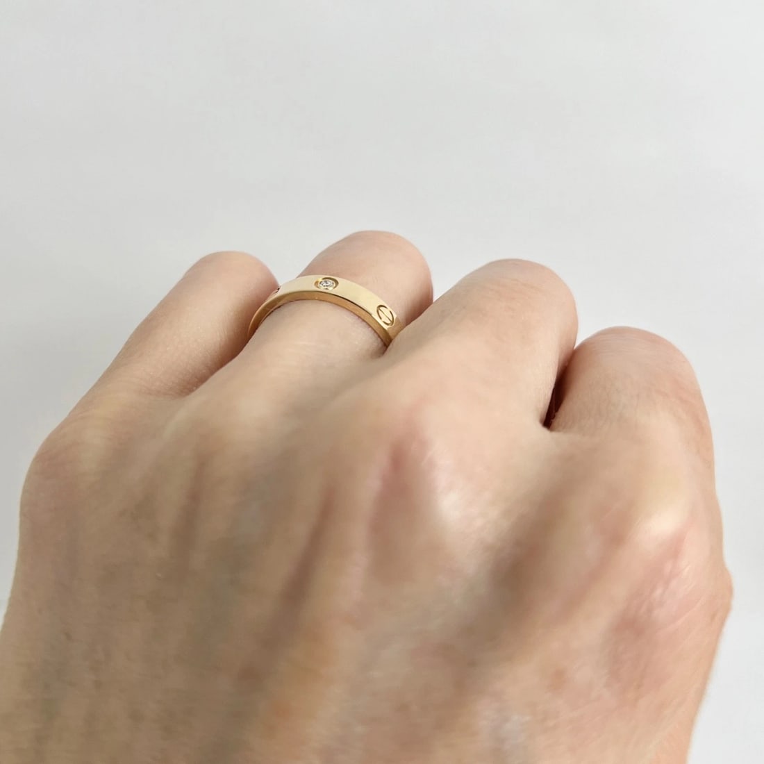 Cartier Single Diamond Love Ring 18K Yellow Gold, Size 57 (US 8), 5.12 Grams - 8