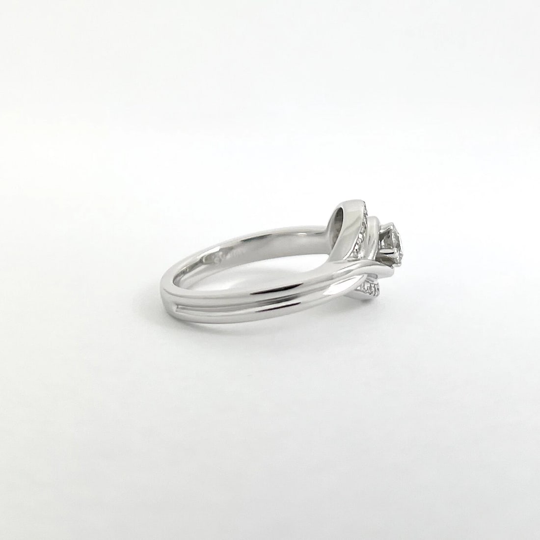 Asymmetrical Diamond Loop Open Eye Halo Ring 10K White Gold, .27 CTW, 4.39 Grams - 8