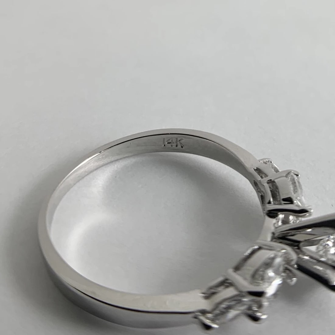 Pear Marquise Diamond Engagement Ring 14K White Gold 1.72 CTW, 3.43 Grams - 10