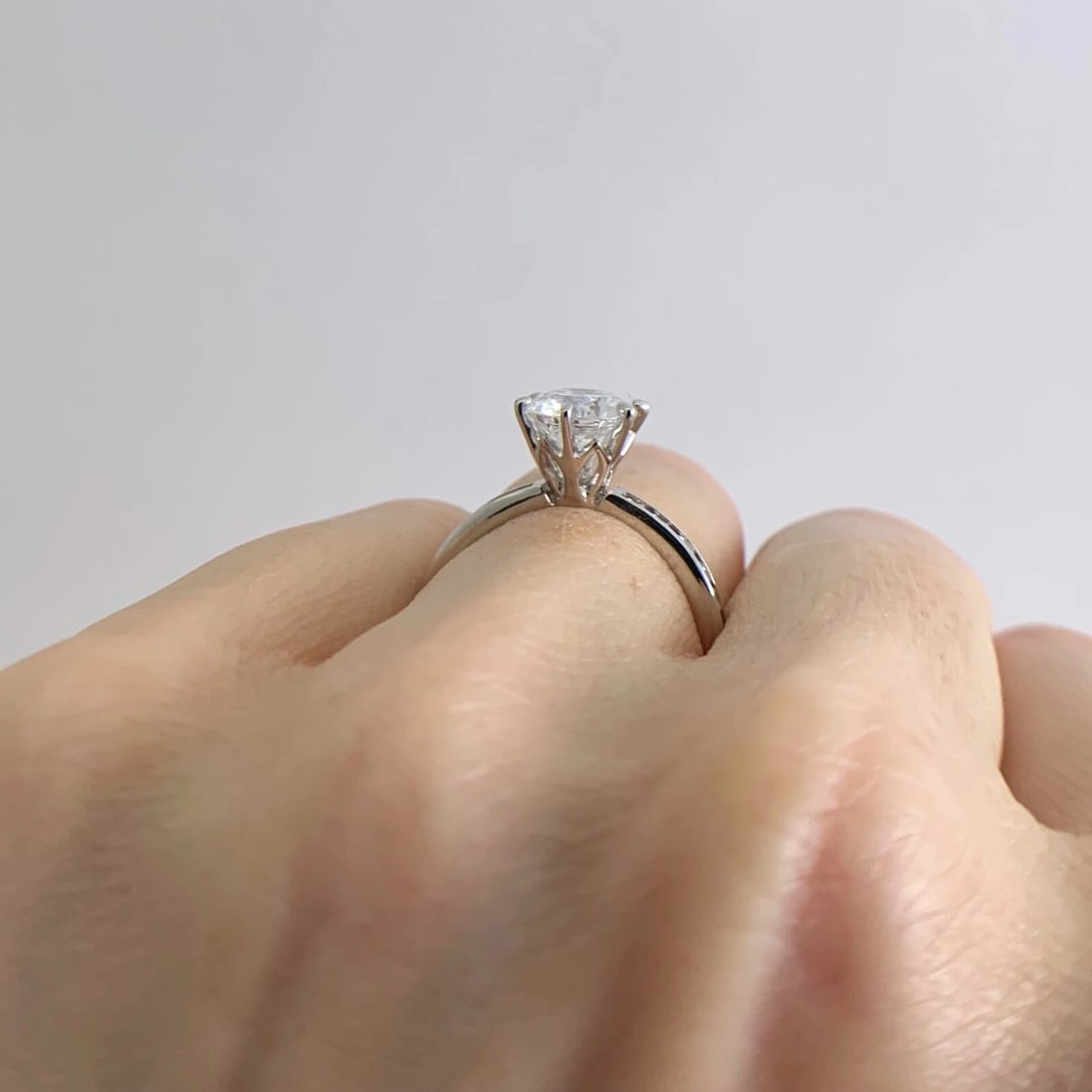 Round CZ Cubic Zirconia Channel-Set Engagement Ring 14K White Gold, 2.54 Grams - 4