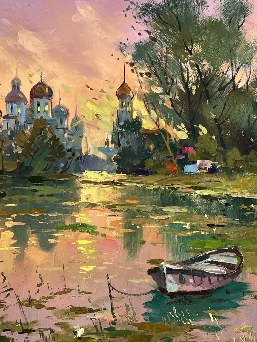 Oil painting Abandoned Boat on the River Yuriy Suprunchuk - 6