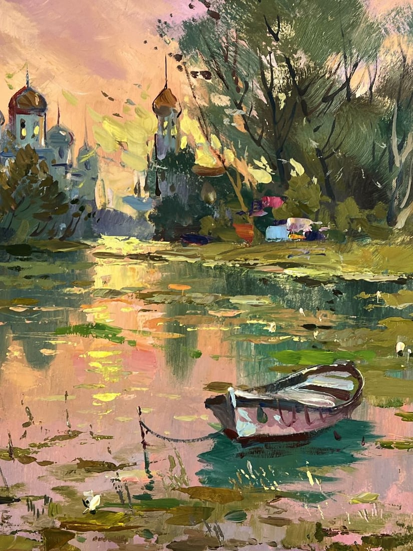Oil painting Abandoned Boat on the River Yuriy Suprunchuk - 7