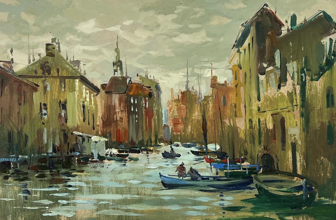 Oil painting River Roads in the Sea City Yuriy Suprunchuk - 3