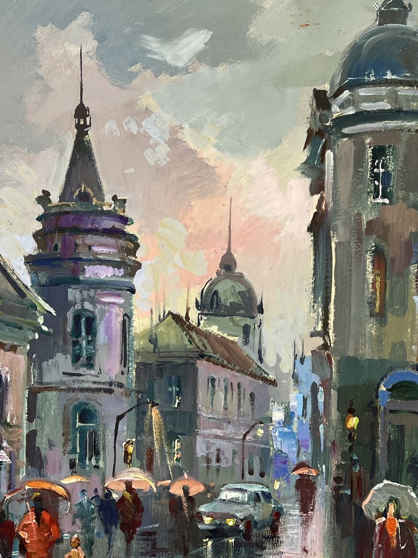 Oil painting Evening City During Rain Yuriy Suprunchuk - 6
