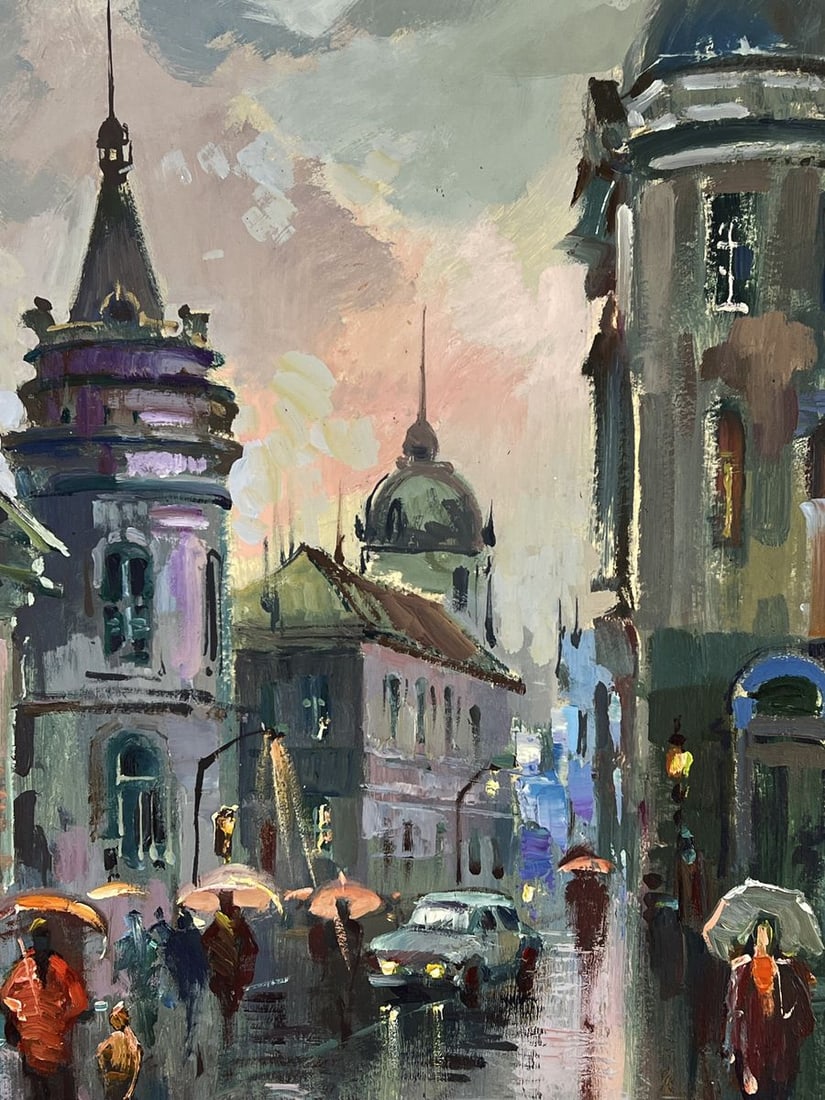 Oil painting Evening City During Rain Yuriy Suprunchuk - 8