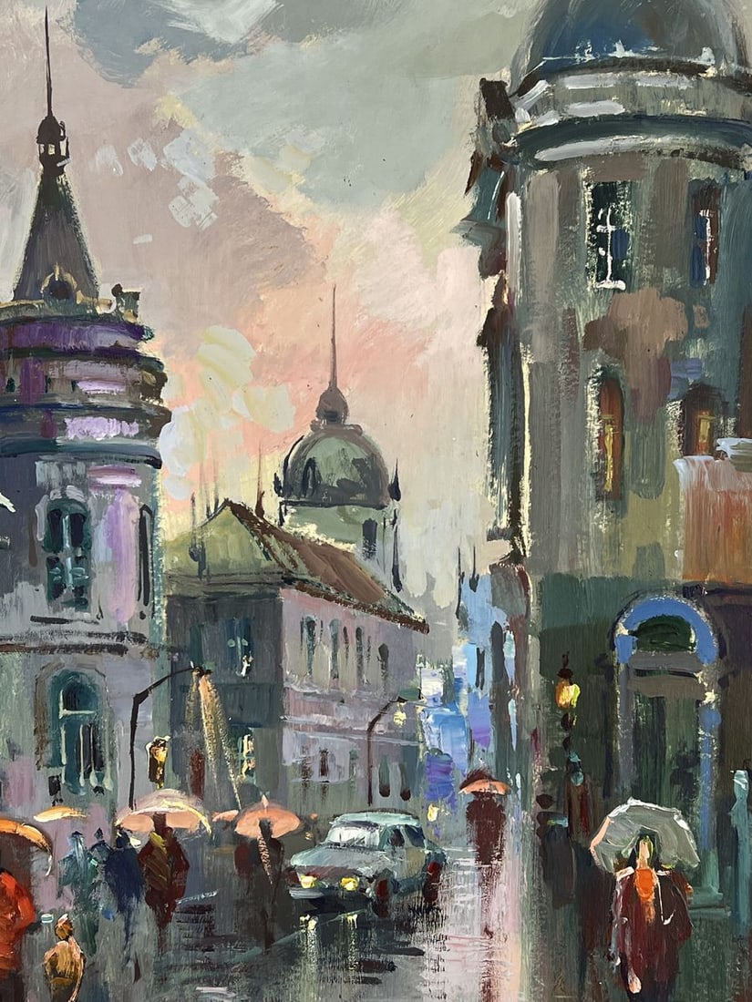 Oil painting Evening City During Rain Yuriy Suprunchuk - 9