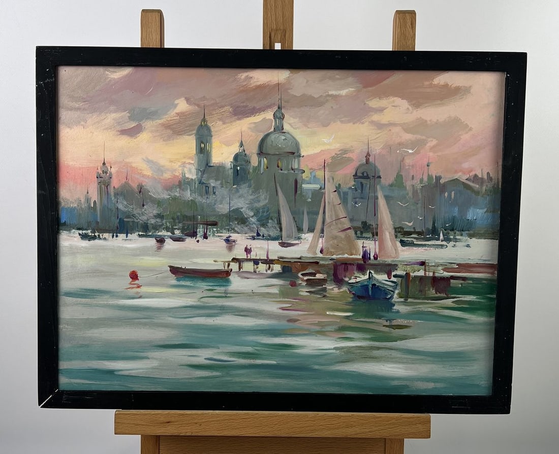 Oil painting Sunset over the port city Yuriy Suprunchuk: Title: Oil painting Sunset over the port city Yuriy Suprunchuk Description: No.AAA6531 *** ABOUT THIS PAINTING *** * TITLE: "Sunset over the port city" * ARTISTS: Yuriy Suprunchuk * SIZE: 30x40 cm/11.