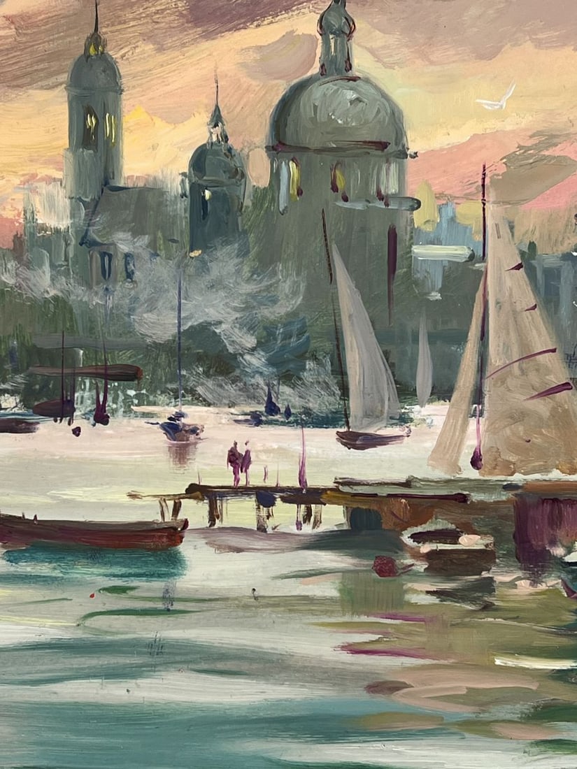 Oil painting Sunset over the port city Yuriy Suprunchuk - 7