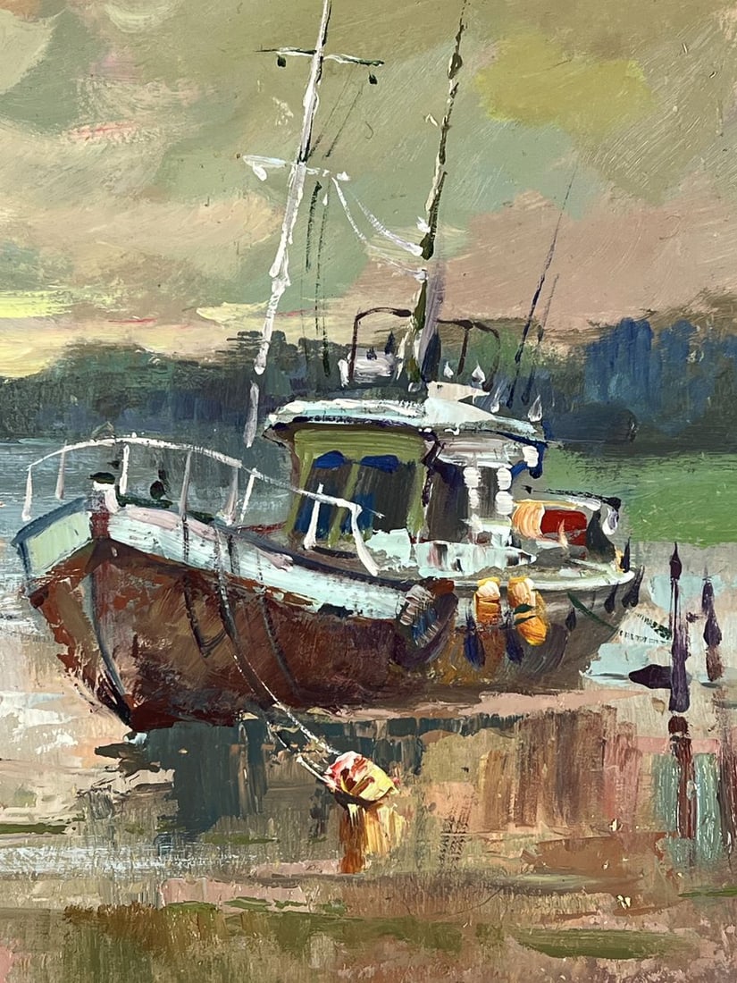 Oil painting The ship is moored to the shore Yuriy Suprunchuk - 10